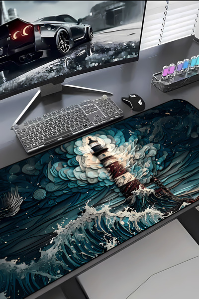 Charmbi Lighthouse Procontrol Mouse Pad 30X70 Gaming Mousepad Non-Slip Sole B...