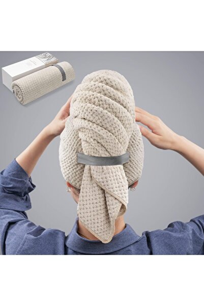 Arabest Large Hair Towel Wrap, Super Absorbent Microfiber Turban with Elastic...