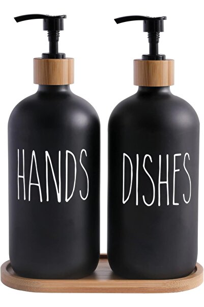 Arabest Glass Soap Dispenser Set,Contains Hand Soap Dispenser and Dish Soap D...