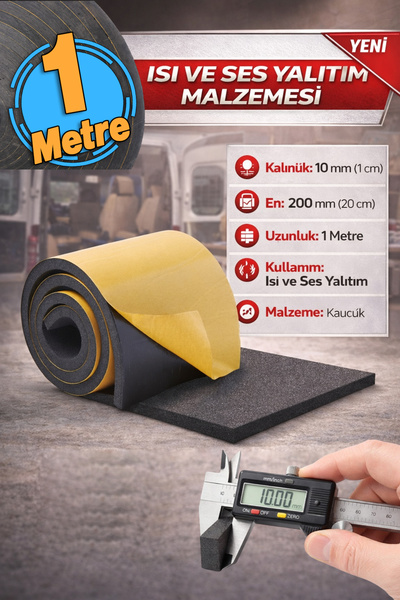 Badem10 Yapışkan Araç Ses Isı Yalıtım İzolasyon Bandı En:20 cm Kalınlık:10 mm...