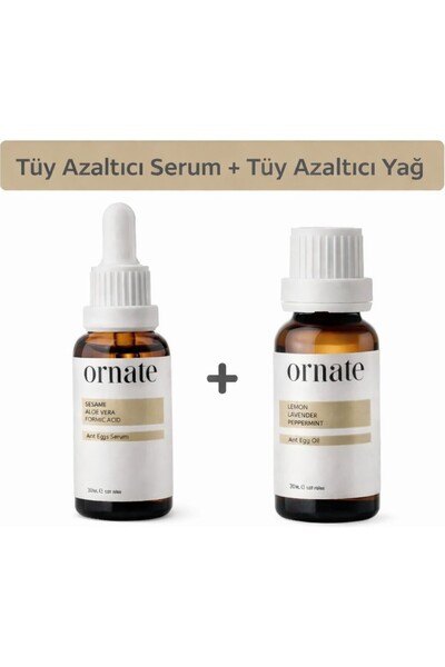 ORNATE Karınca Yumurtası Yağlı - Tüy Azaltıcı Serum 30ML + Bakım Yağı 20 ml