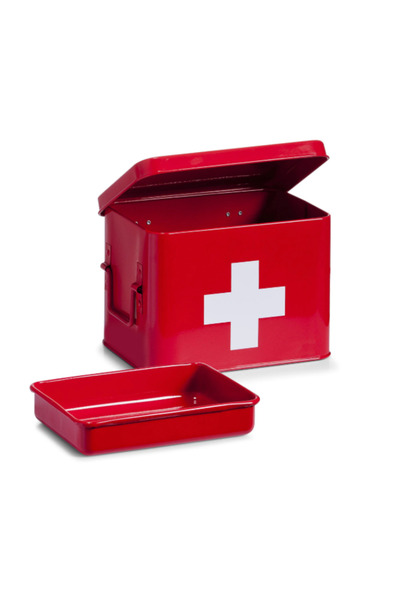 zeller Κουτί φαρμάκων, μεταλλικό, 21,5x16x16 εκ., κόκκινο