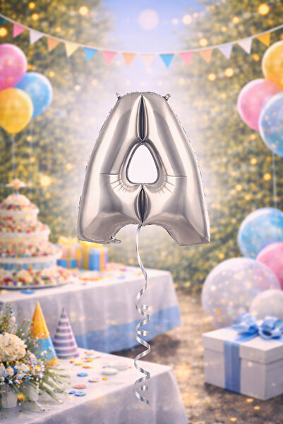 Happyewent Silver Letter a Foil Balloon – Large Size Packaged (40X100 cm)