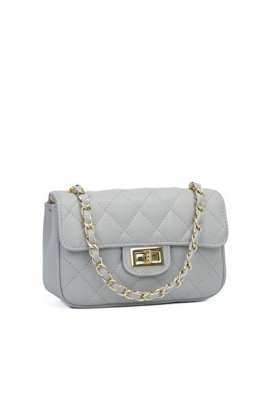 Posete Fagaras Baby Ruby Leather Purse - Grey, Casual Bag Made of Genuine Lea...