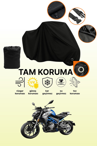 dokaca Siyah Kilit Uyumlu Tam Koruma Cfmoto 250NK Motor Brandası