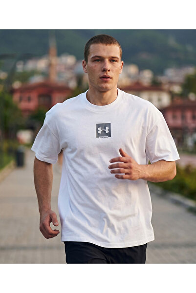 Under Armour Ua M Hw Os Sm Box Ss Tricou casual pentru bărbați, alb