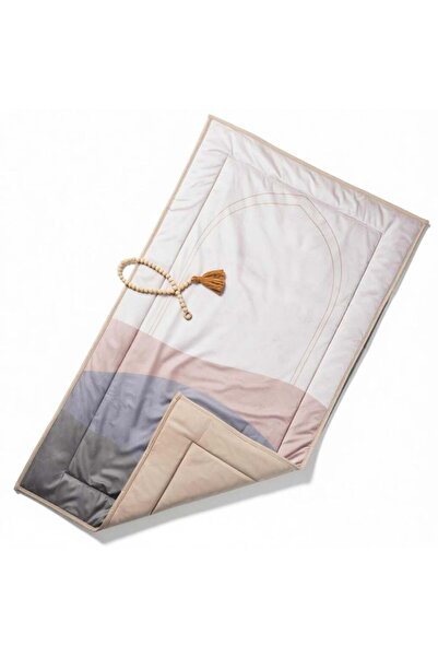 Reetal Prayer Mat – Calm Islamic Design – Padded Velvet- Multicolor