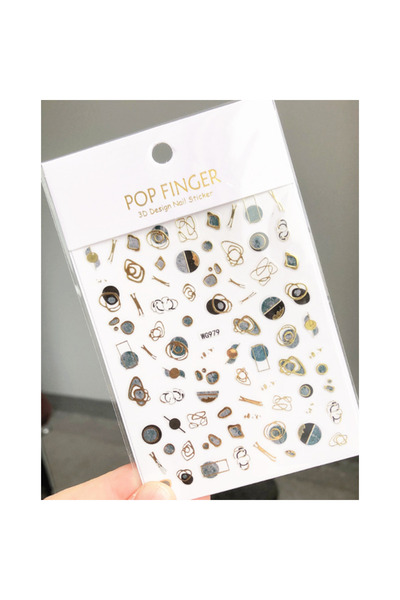 delis Marquise nail stickers, STICKER121, Black/Gold