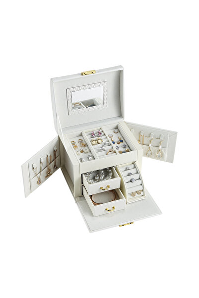 Arabest Jewelry Box Organizer,Large Baroque Jewelry Storage Box with Mirror a...