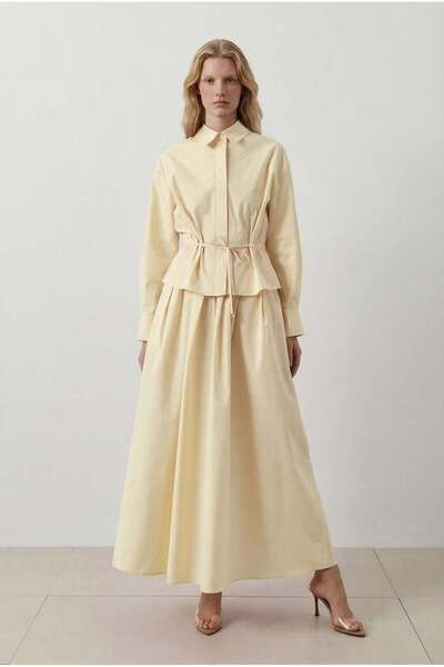 TERZİ DÜKKANI DOLCE KOTON ΣΕΤ ΠΟΥΚΑΜΙΣΟ-ΦΟΥΣΤΑ ΚΙΤΡΙΝΟ