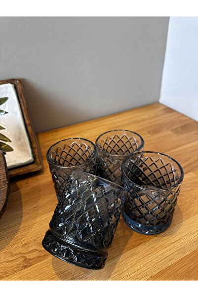 Miko Home & Garden Kesme model, lacivert, 4’lü set, bardak, şık, modern