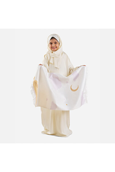 Reetal Girls Prayer Set – Velvet Mat & Dress with Hijab – Ages 6-14 – 90x60cm...