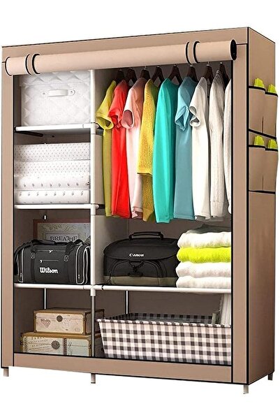 Arabest Portable Wardrobe Organizer，Folding Cabinet with Cupboard for Bedroom...