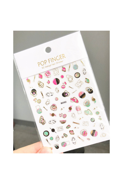 delis Marquise nail stickers, STICKER122, Black/Gold