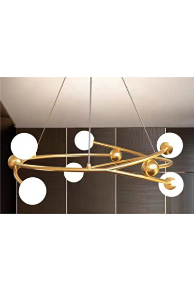 X-light Chandelier suspended on cable, with adjustable height, in matte gold ...