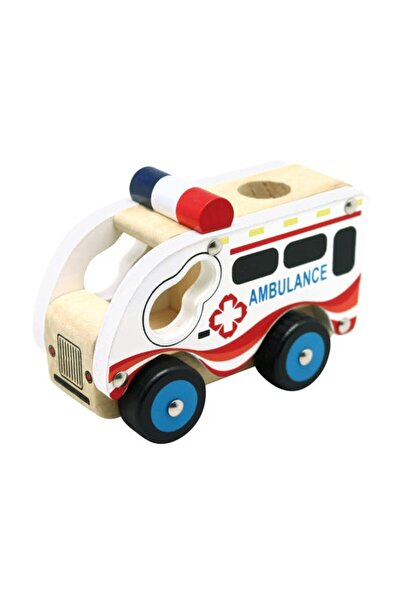 Bino Wooden Ambulance 12,5x9,5x6,8 cm