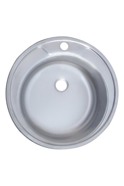 regata Round Stainless Steel Kitchen Sink, Satin Finish, 480x480 mm, DE 107