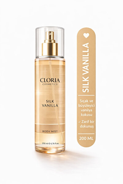 CLORİA COSMETİCS Vanilla Silk Body Mist 200 Ml | Vanilya ve Badem Kokulu Vücu...
