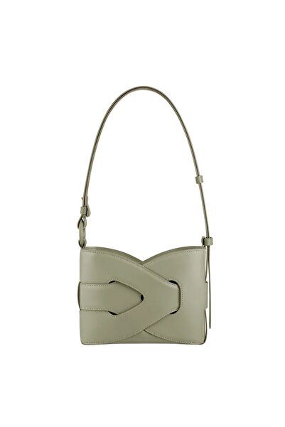 polene Nodde Woven Geometric Y-Shaped Crossbody Shoulder Bucket Bag