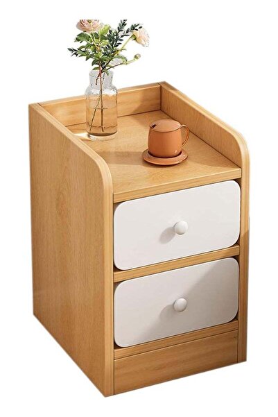 Arabest طاولة جانبية ضيقة بدرجين، طاولة تخزين طويلة بجانب السرير مع رف مفتوح،...