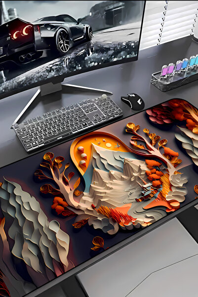 Charmbi White Mountains Procontrol Mouse Pad 30X70 Gaming Mousepad Non-Slip S...