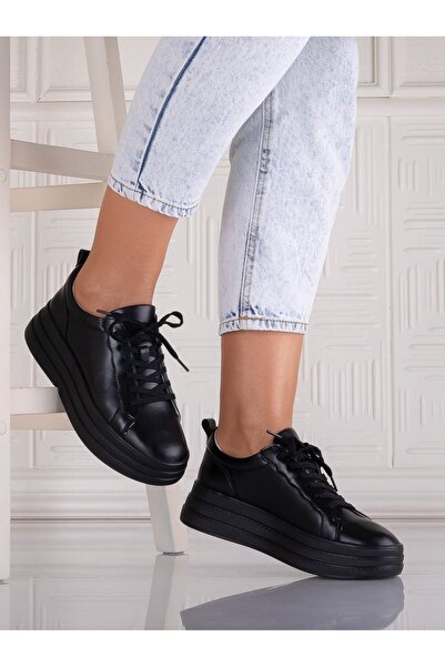 ANGEL BLUE Women's Casual Black Shoes in Leather Sadrina, Size 36