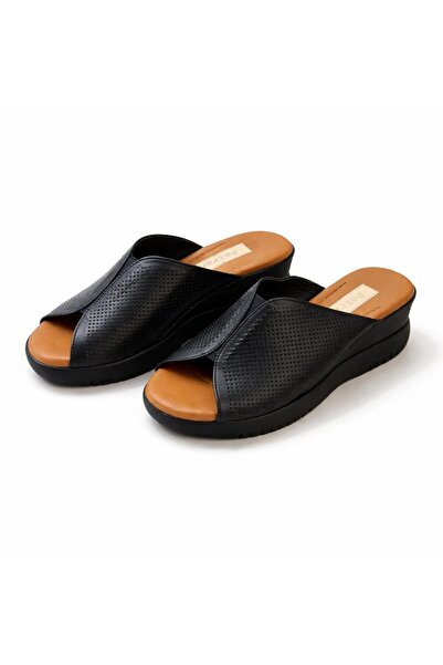 PATRON SHOES Genuine Leather Wedge Heel Lu Orthopedic Women Slipper