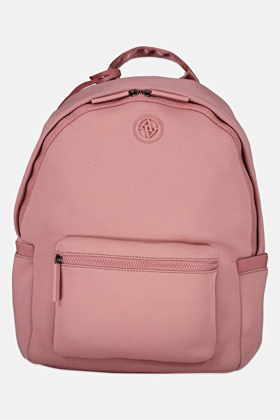 Adrienne Vittadini Women Brand Logo Travel Backpack, Dusty Rose