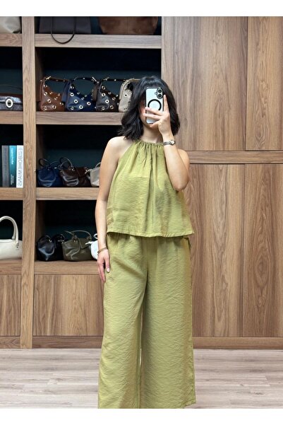 VAZIRADK Modal Sets of Wide-Leg Pants with Bead Accessories