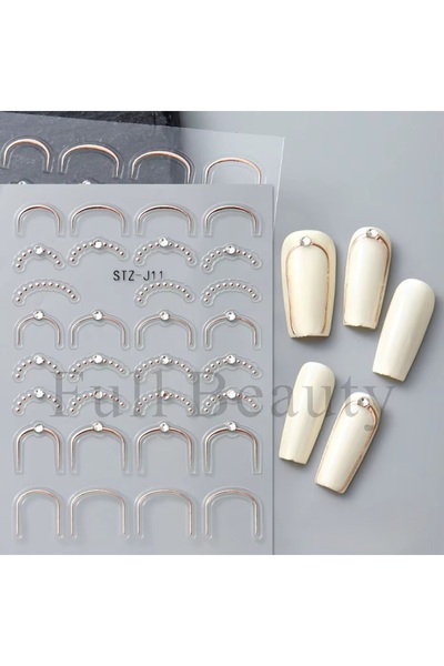 delis 3D nail stickers Marquise, STICKER117, Rose gold