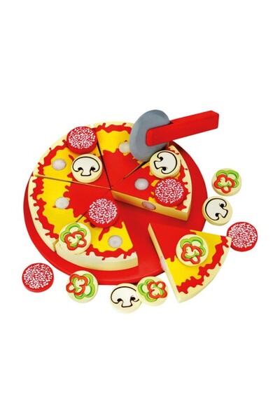 Bino Wooden Pizza Playset 20,5x3,5x20,5 cm