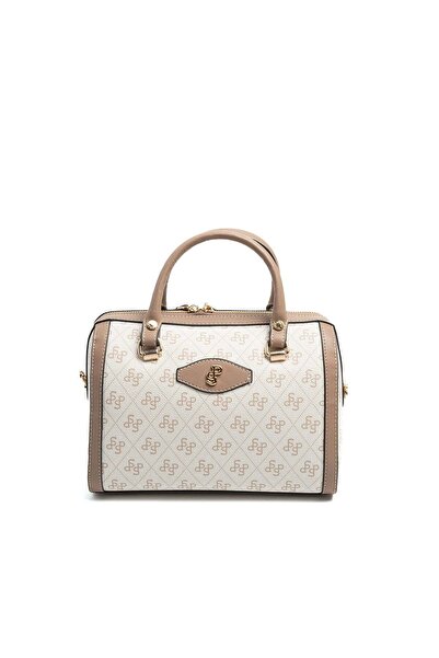 Silver Polo Silver & Polo Sp1091 Women's Clutch Bag Monogram Beige-Latte