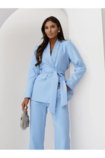 UniqueStore.ro Elegant blue suit consisting of a jacket with a cord and flare...