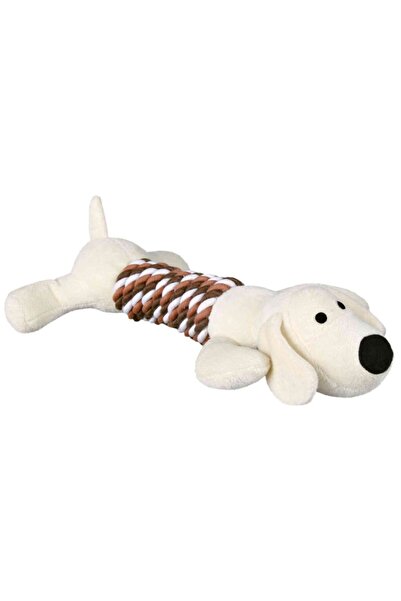 Trixie Dog With Rope Plush Dog Toy White 32cm