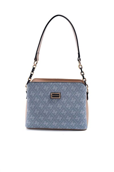 Silver Polo Silver & polo sp937 women's Shoulder Bag monogram blue-tan