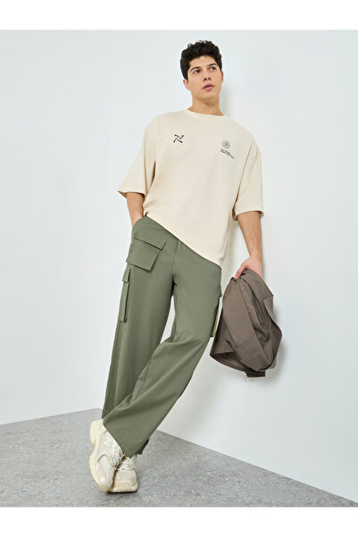 Styli Men Olive Green Baggy Fit Trousers