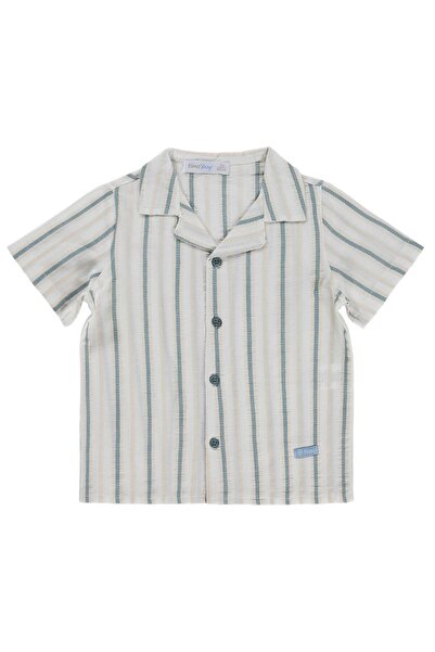ZEYNEVA Timo Men's Striped Holiday Collared Shirt 2-5 Years - Beige