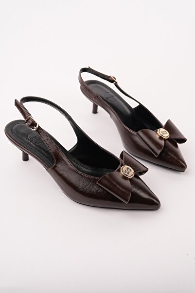 MUGGO LORESTA Bowknot Gold Detaliat cu fundă, vârf ascuțit, spate deschis, pe...