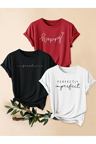 Trend Sizde Μπλουζάκι Unisex με τύπωμα με τρία διαφορετικά σχέδια, καθημερινό...