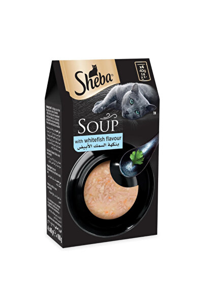 SHEBA Soup with Whitefish Adult Wet Cat Food In Pouch 4X40G