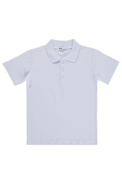 Civil Boys Palmiye Nakışlı Polo Yaka 10-13 Yaş Tişört - Beyaz