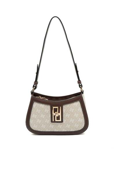 Silver Polo Silver & Polo Sp1132 Women's Crossbody Bag Monogram Stone-Brown