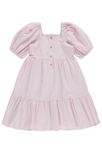 ZEYNEVA فستان تيمو بأكمام بالون ورباط - وردي