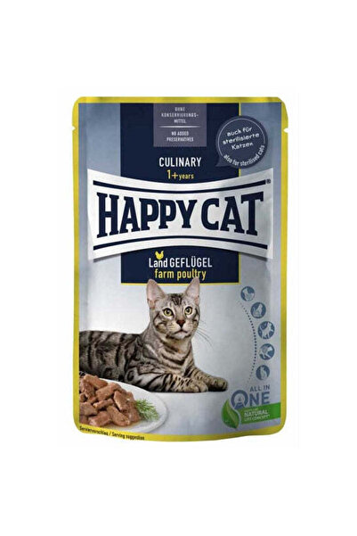 Happy Cat لحم في صلصة، دواجن مزرعة الطهي، 85 غرام