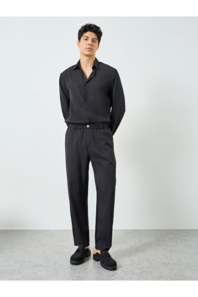 Take Two By Styli Men Black Slant Pocket Straight Leg Pants