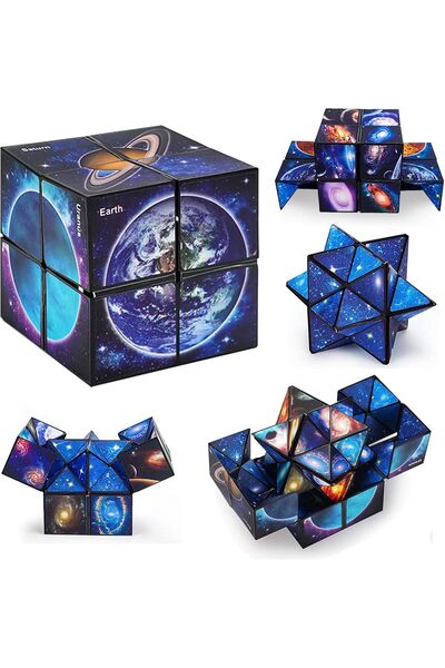 Arabest 2 in 1 Infinity Cube Fidget Toy, Transforming Star Puzzle for Kids an...