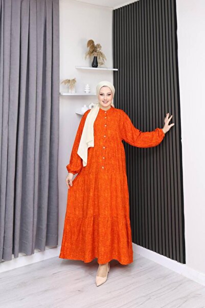 AXXAN Cotton Dresses in Viscose Package, Patterned Half-Buttoned Anti-Sweat H...