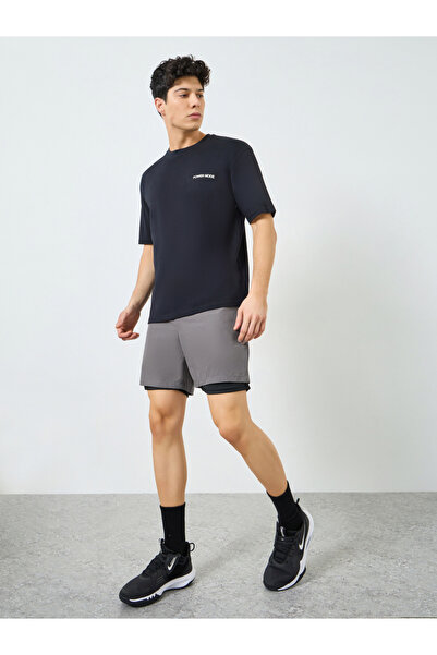 Styli Men Grey Relaxed Running Shorts