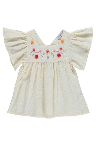 ZEYNEVA Bluză Timo pentru fete cu mâneci bufante - Ecru