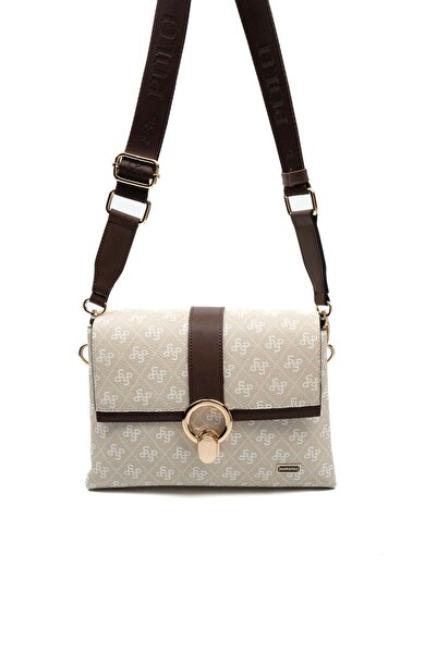 Silver Polo Silver & polo sp1275 women's Crossbody Bag monogram stone-brown